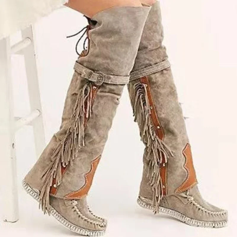 Girl Fashion Street - Moda Bohemia Diz boyu Kadın Botları