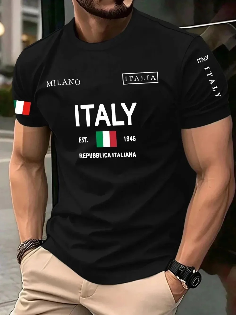 Street Fashion Of Milan - 3D Baskı Avrupa Amerika Moda Trendi