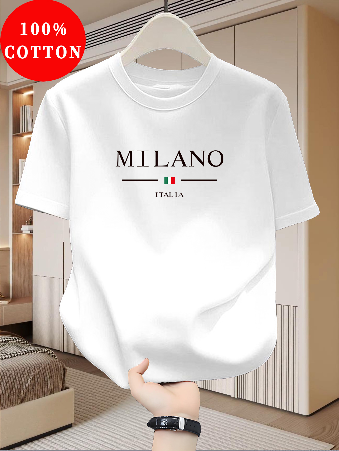 Street Fashion Of Milan - Milan Desenli Baskılı Kısa Kollu Günlük
