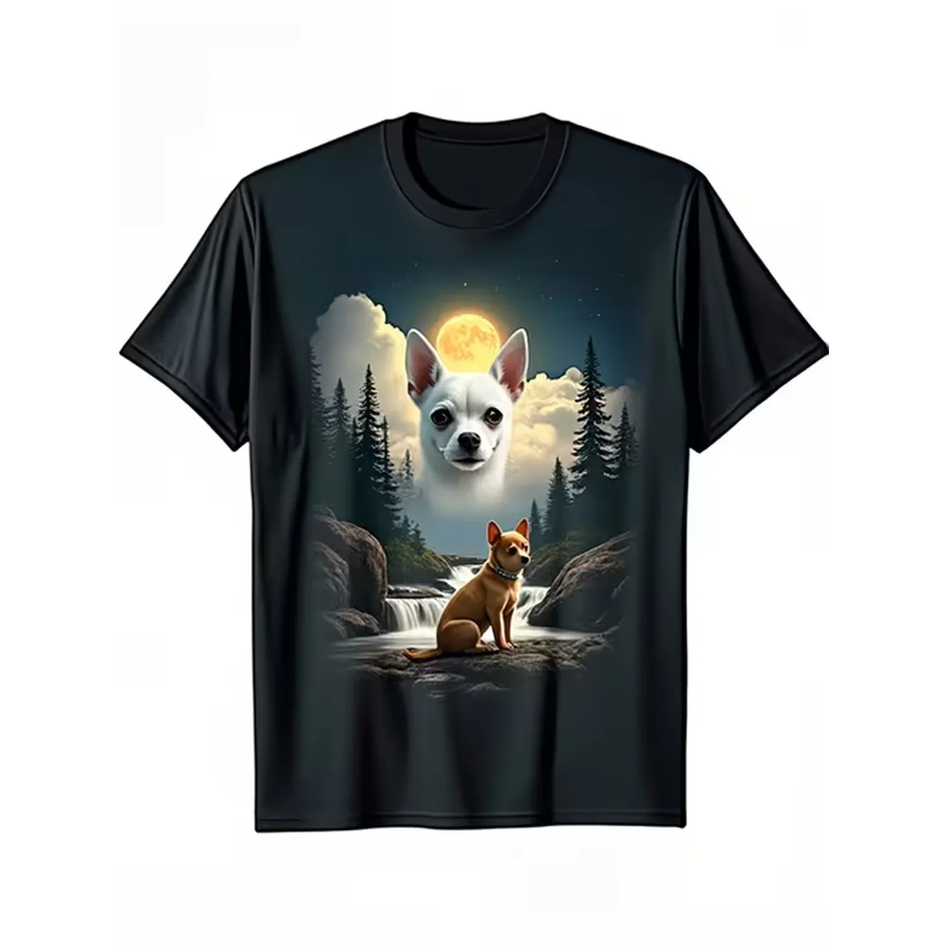 Fashion Street Night - Chihuahua Köpek Gece Resmi Tasarımı, Unisex