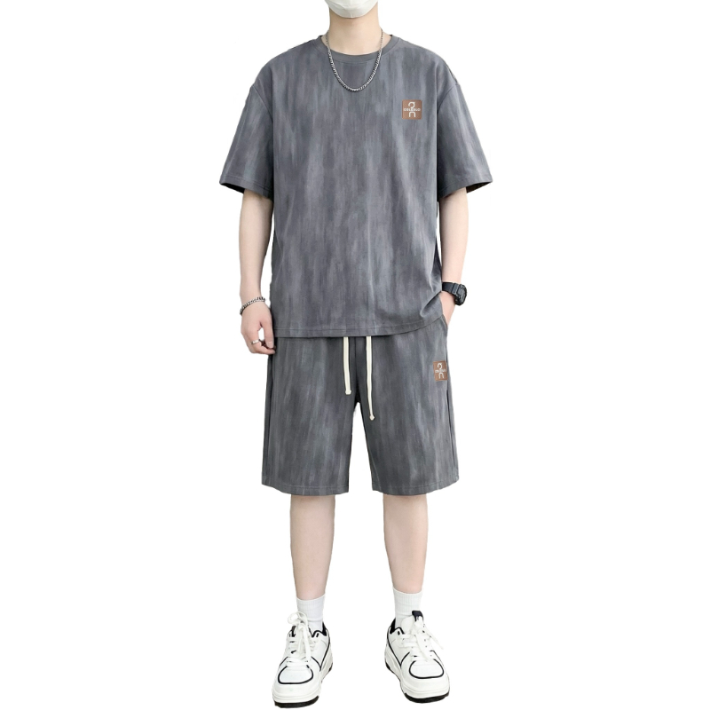 Street Summer Fashion - 【T-Shirt + 5 Noktalı Şort】Erkek Tişört