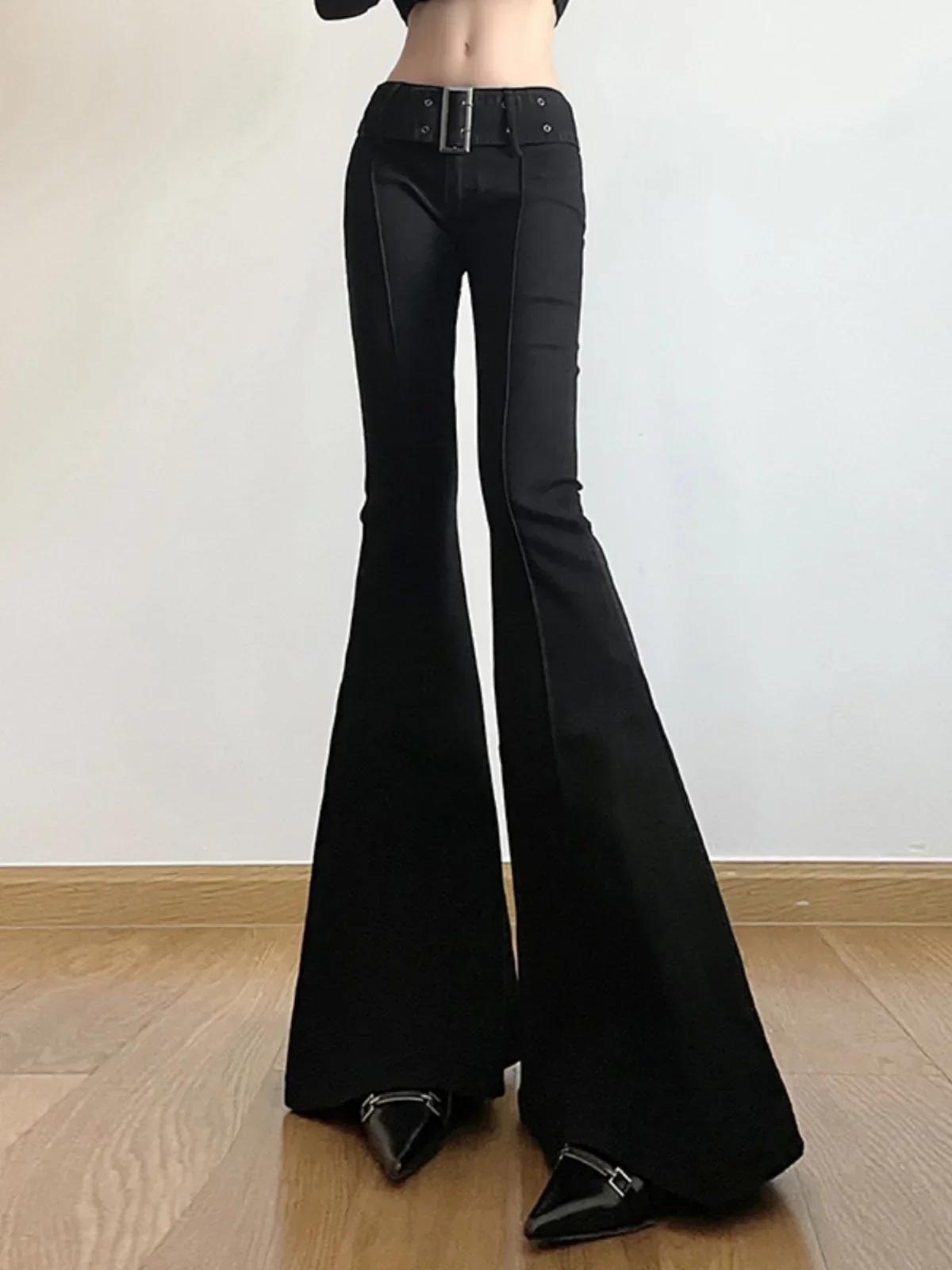 Kadın Siyah Kot Flare Pantolon - Fashion Street Yoga incelemesi ve fiyatı
