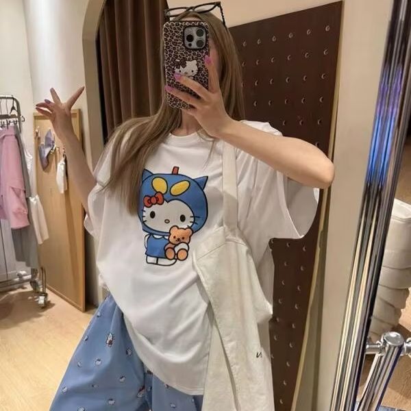Kısa Kollu Hello Kitty Baskılı - Street Summer Fashion incelemesi ve fiyatı