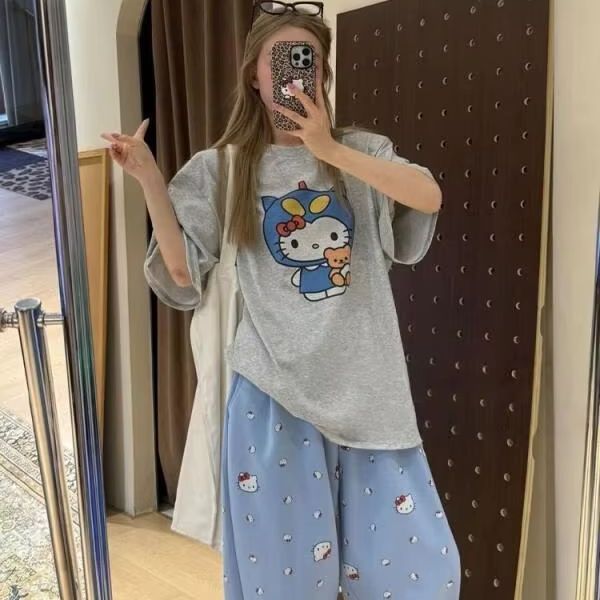Kısa Kollu Hello Kitty Baskılı - Street Summer Fashion incelemesi ve fiyatı