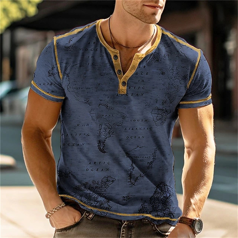 Erkek Henry Gömlekleri Komik 3 - Street Summer Fashion incelemesi ve fiyatı