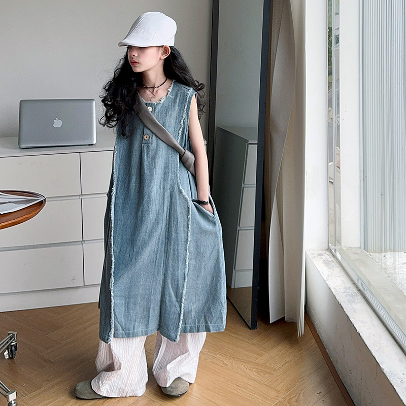 Gevşek Stil Çocuklar Lüks Yaz  - Girl Fashion Street incelemesi ve fiyatı